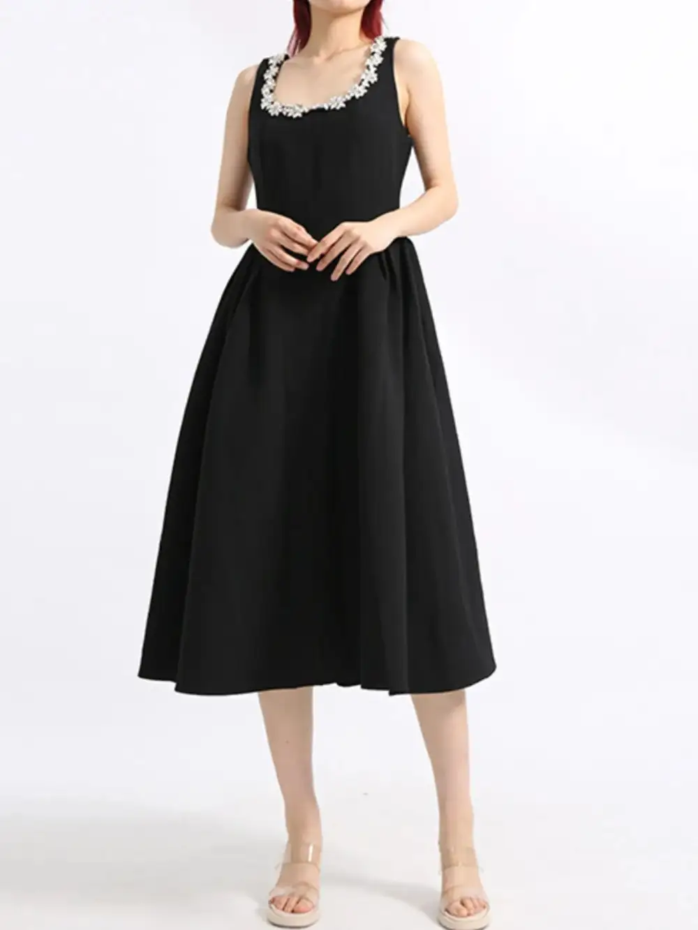 Floral Scoop Neck Sleeveless Dress Casual