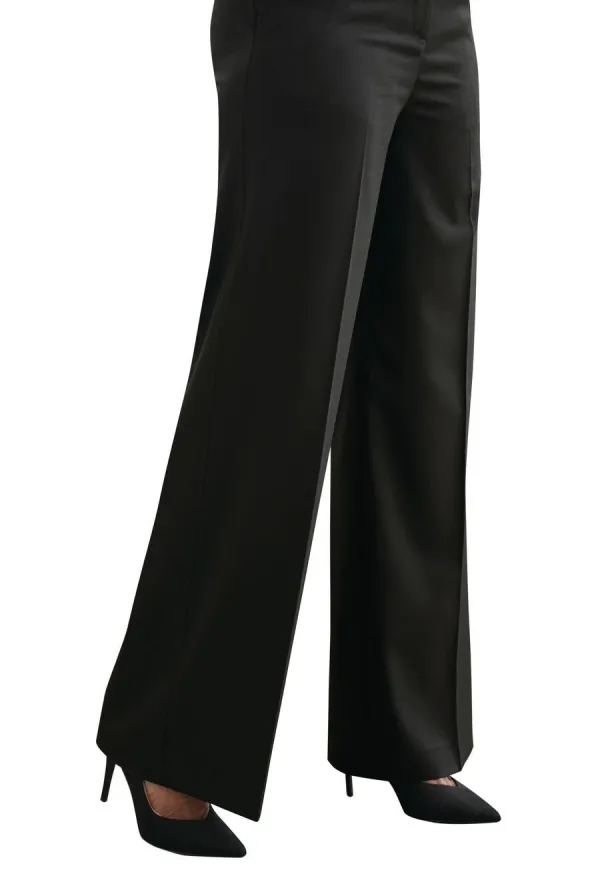 Women's Wide Leg Tailored Fit Stretch Suit Trousers
