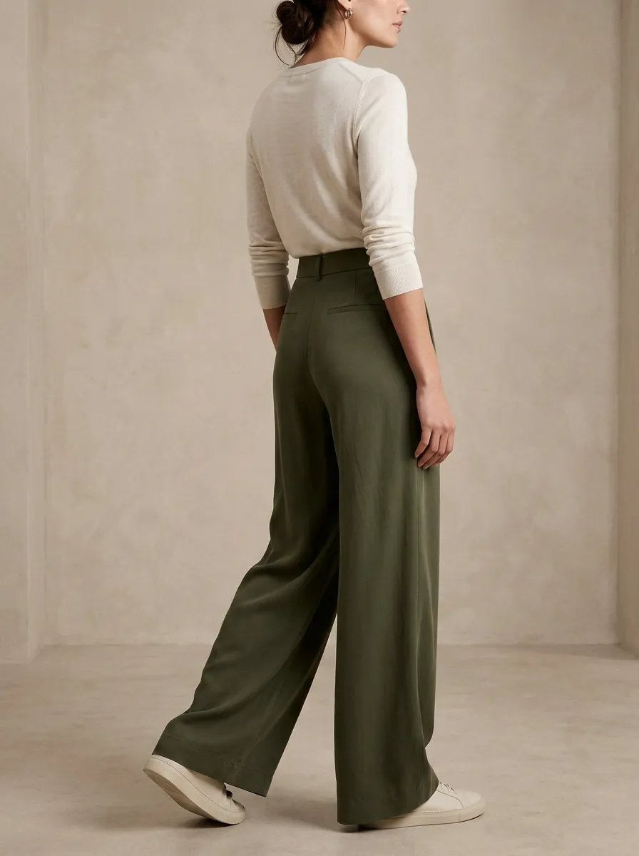 Refined Wide-Leg High-Rise Casual Wide Leg Pants