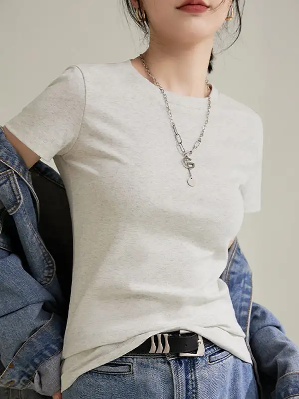 Short Sleeve Slim Fit Round Neck T-Shirt