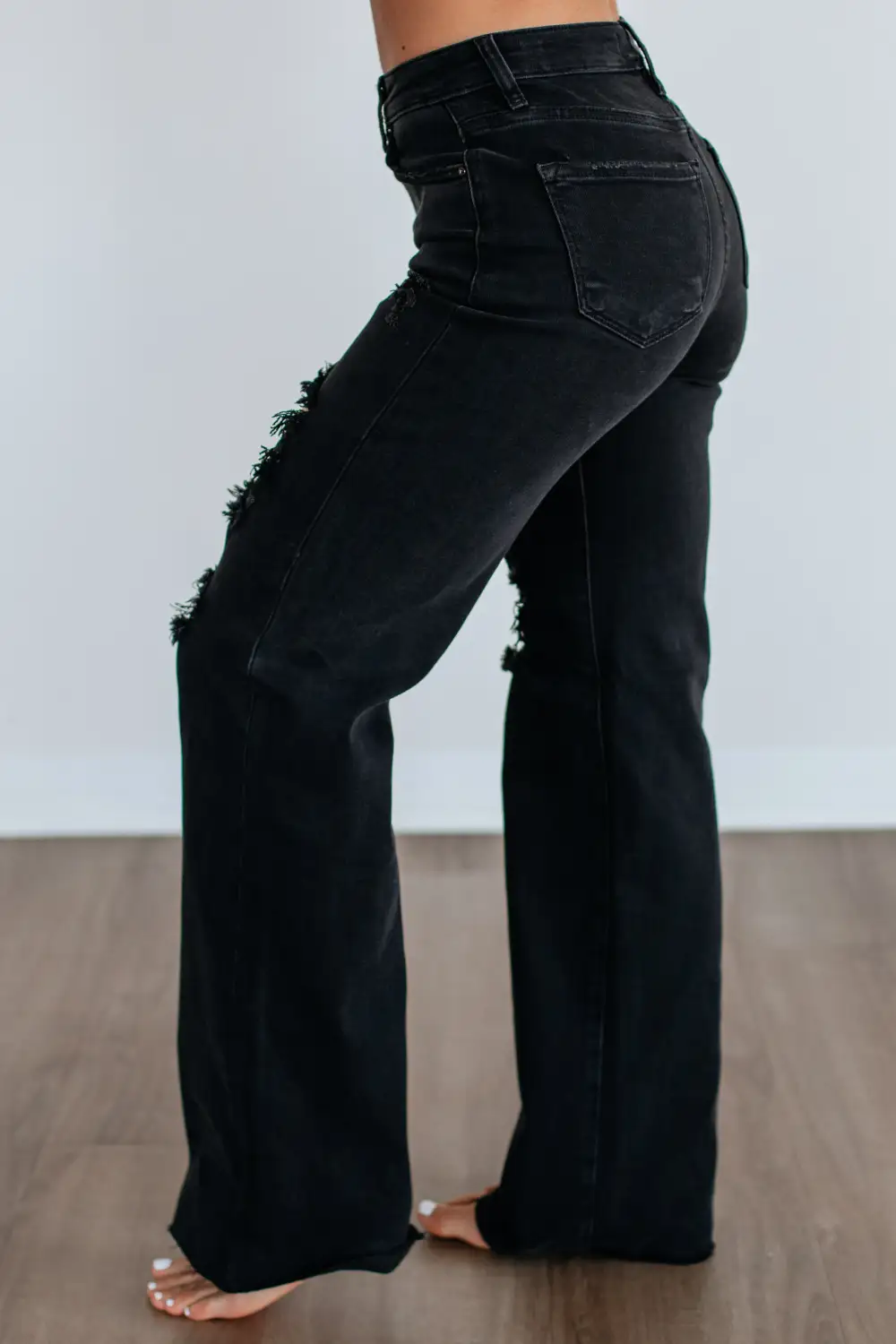 Women's High Rise Wide Leg Cotton Blend Jeans