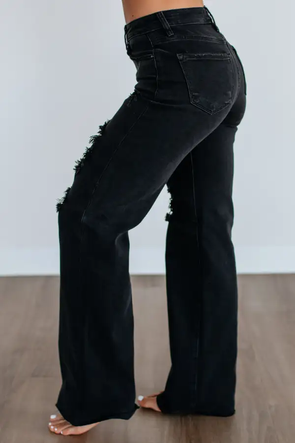 Women's High Rise Wide Leg Cotton Blend Jeans
