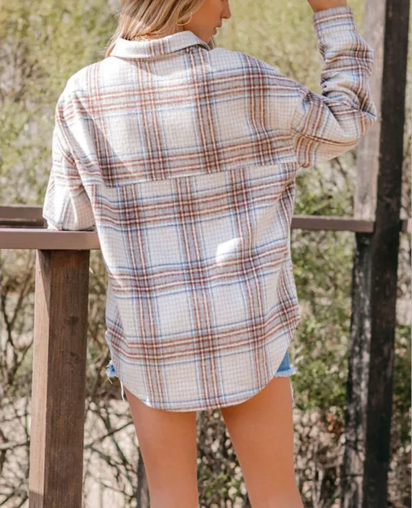Chest Pocket Plaid Half Zip Sweatshirt