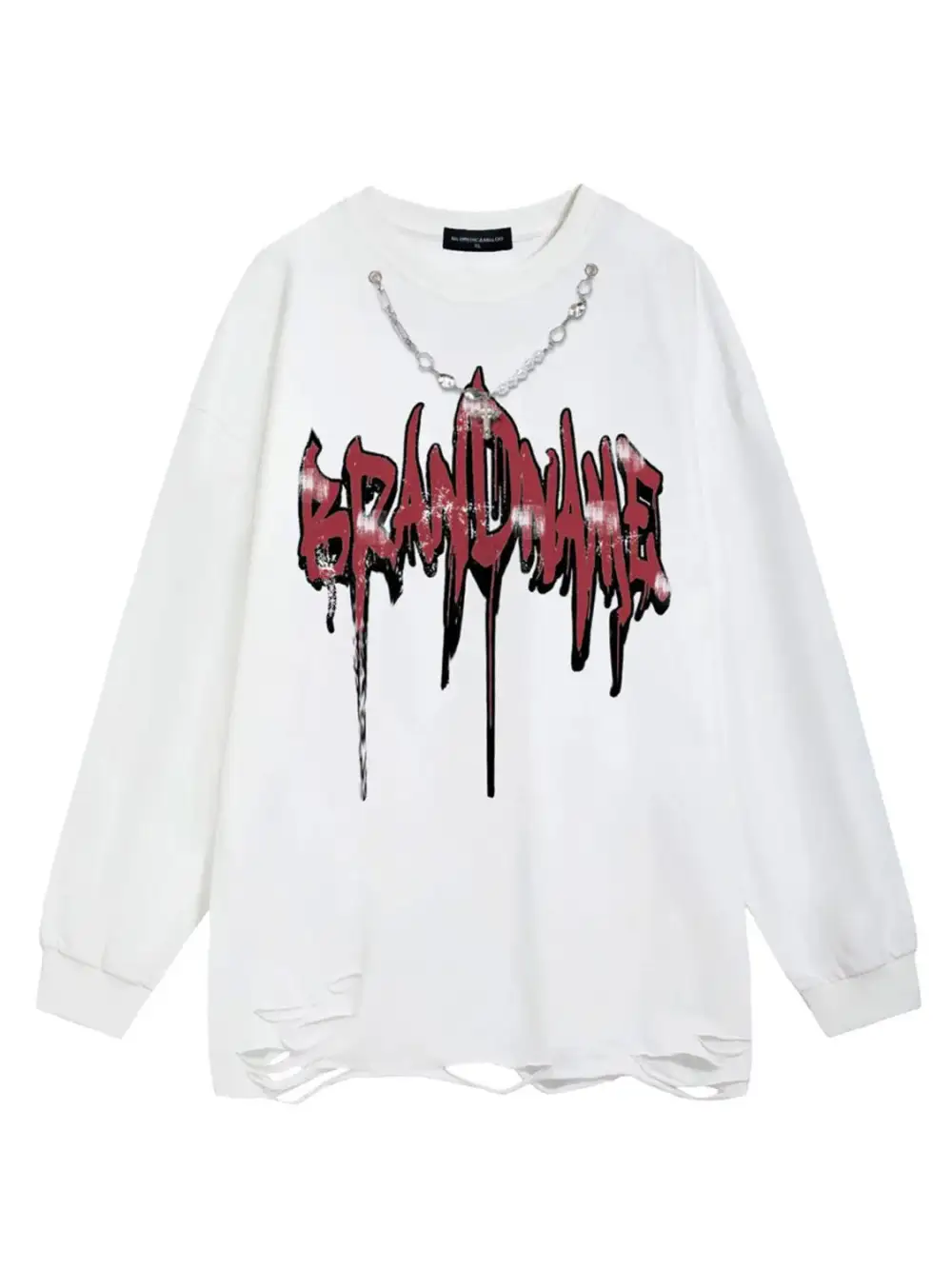 Textured Oversized Crew Neck Tee