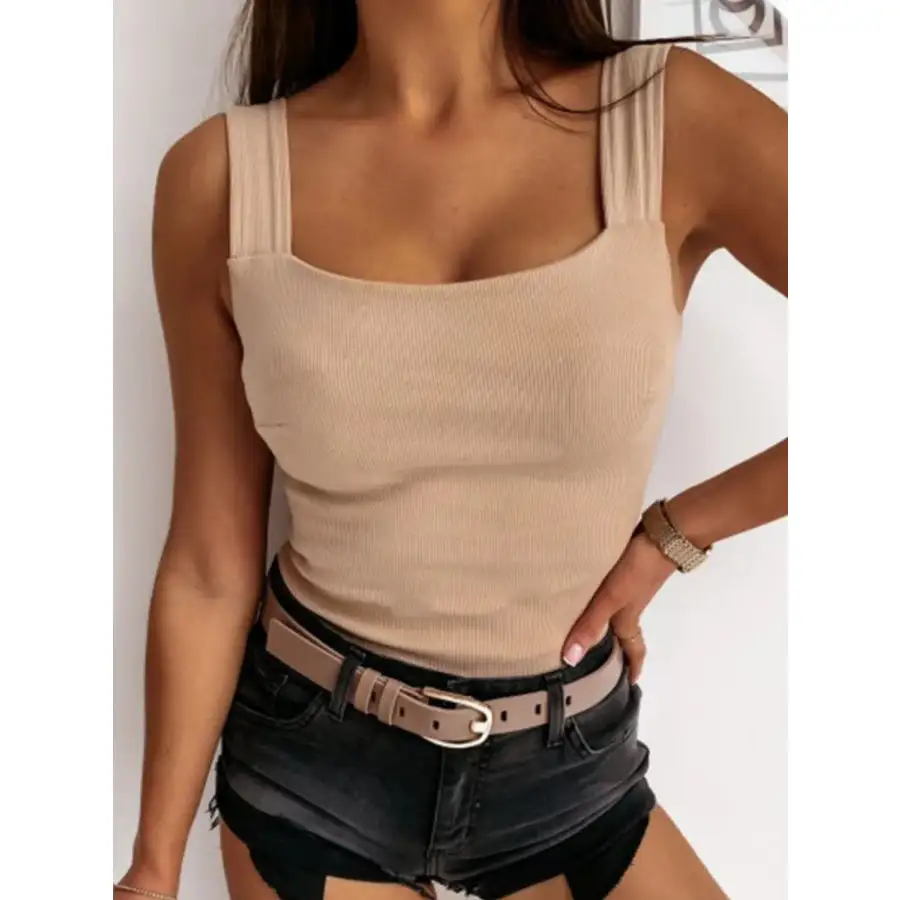 Square Neck Wide Strap Tank