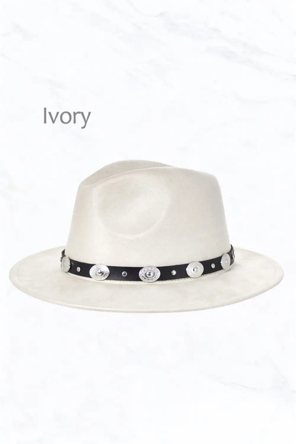 Suede Fedora Regular Peach Top with Studded Belt