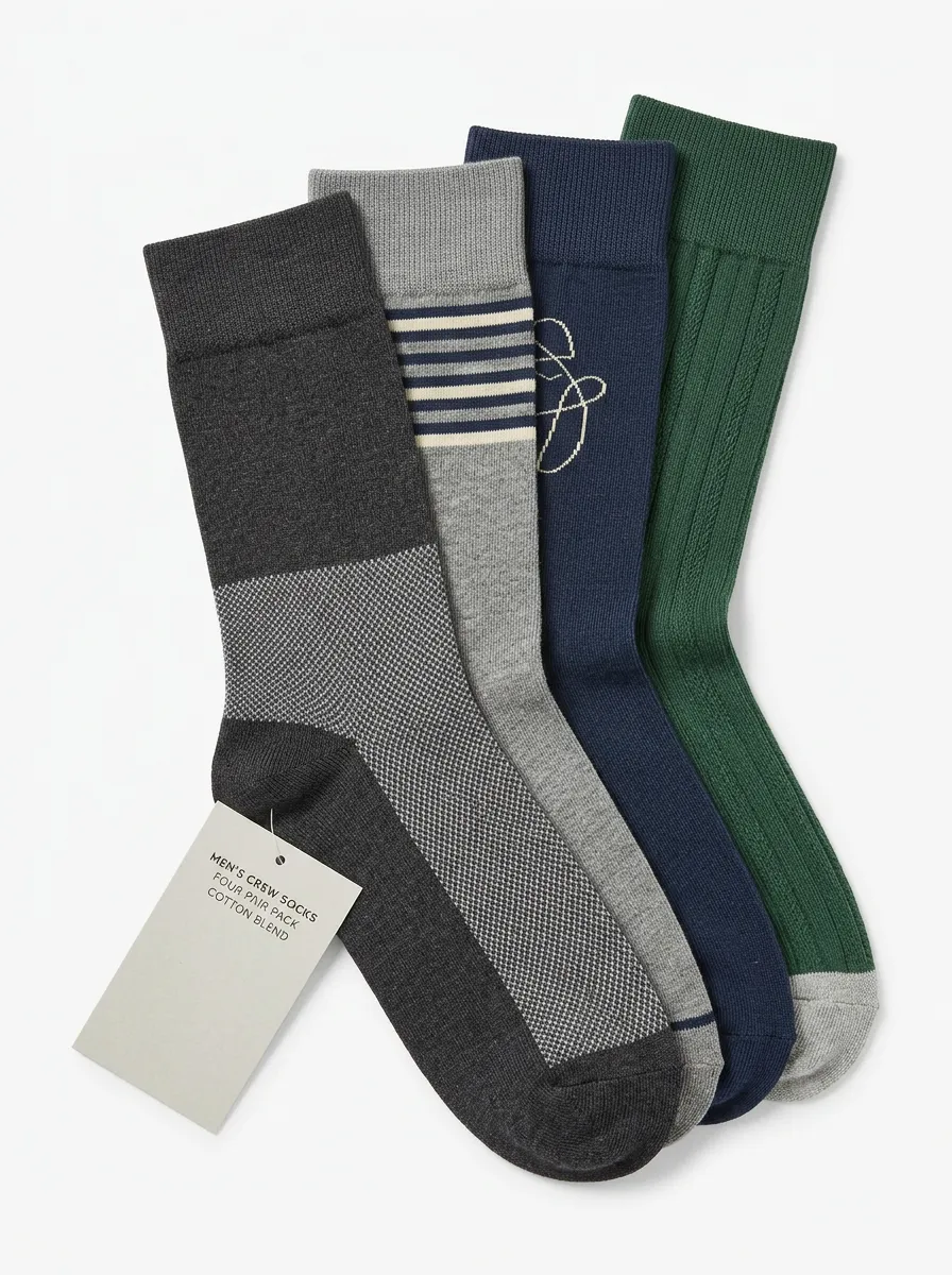 Men's Retro Four Pair Socks