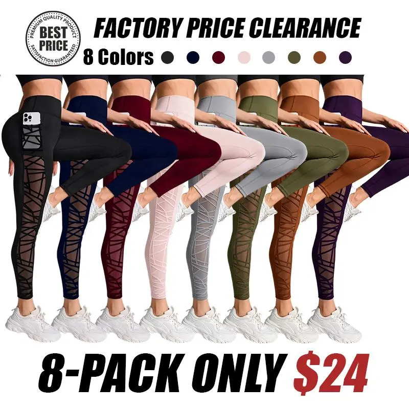 Women's Contrast Mesh Sheer Cut Out Leggings