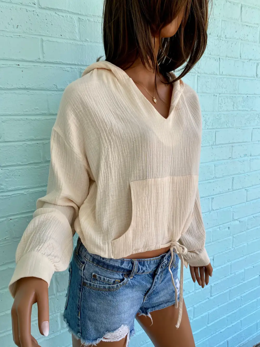 Relaxed Button Hoodie