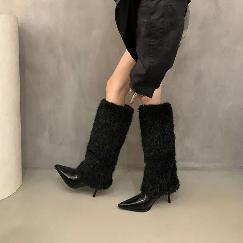 Faux Fur Boot Cuffs Socks