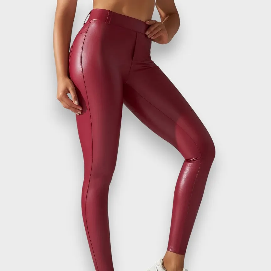 Faux Leather Shaping Leggings
