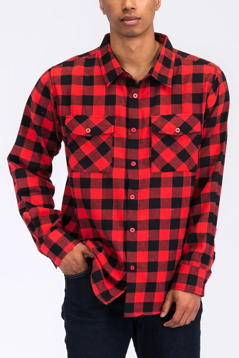 Black Khaki Brushed Flannel Shirt
