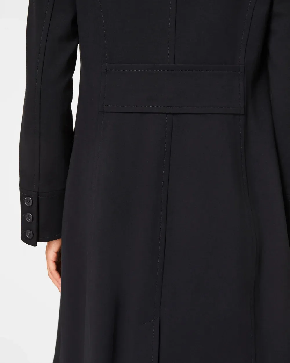 Black Mid-Length Coat Jacket
