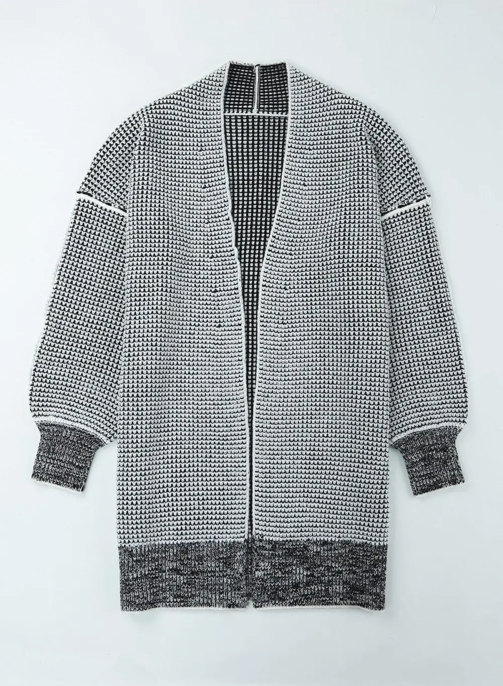 Heathered Open-Front Longline Cardigan