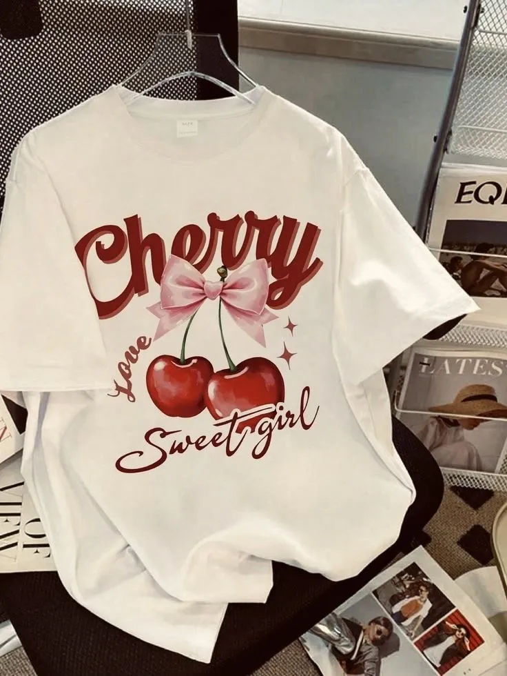 Cherry Bow Cotton Tee
