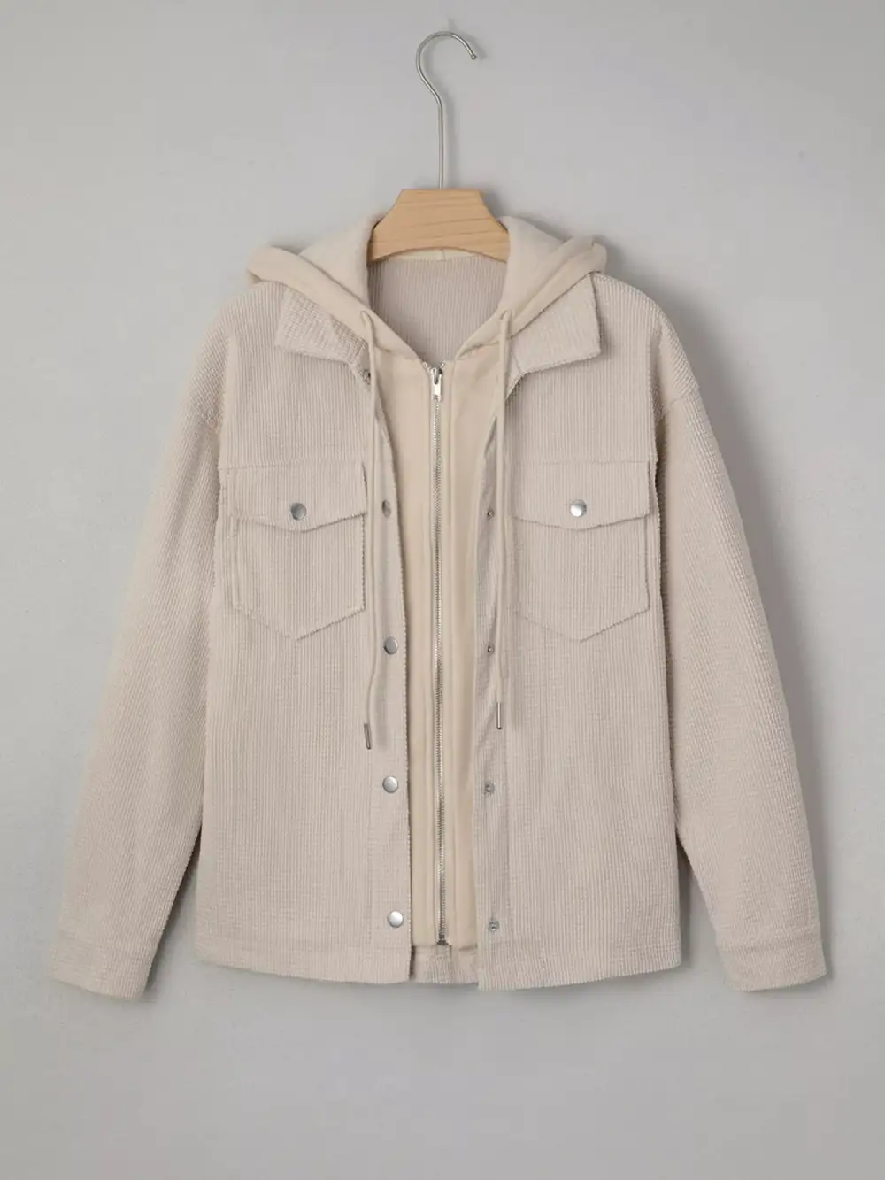Thermal Knit Textured Hooded Jacket