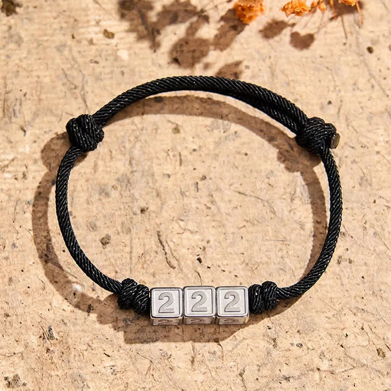 Titanium Steel Angel Numbers Adjustable String Faith Bracelet