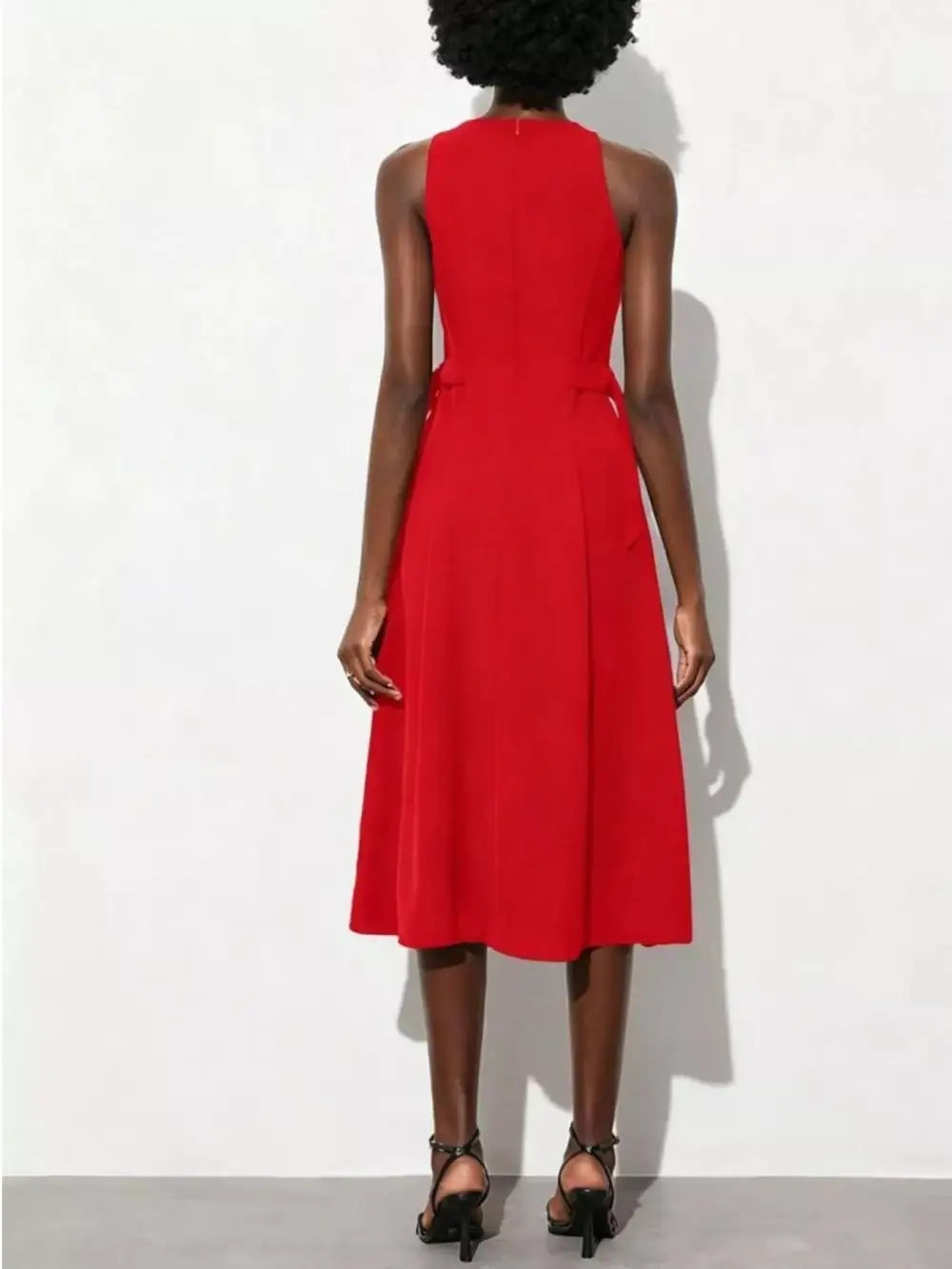 Sleeveless Solid Midi Dress
