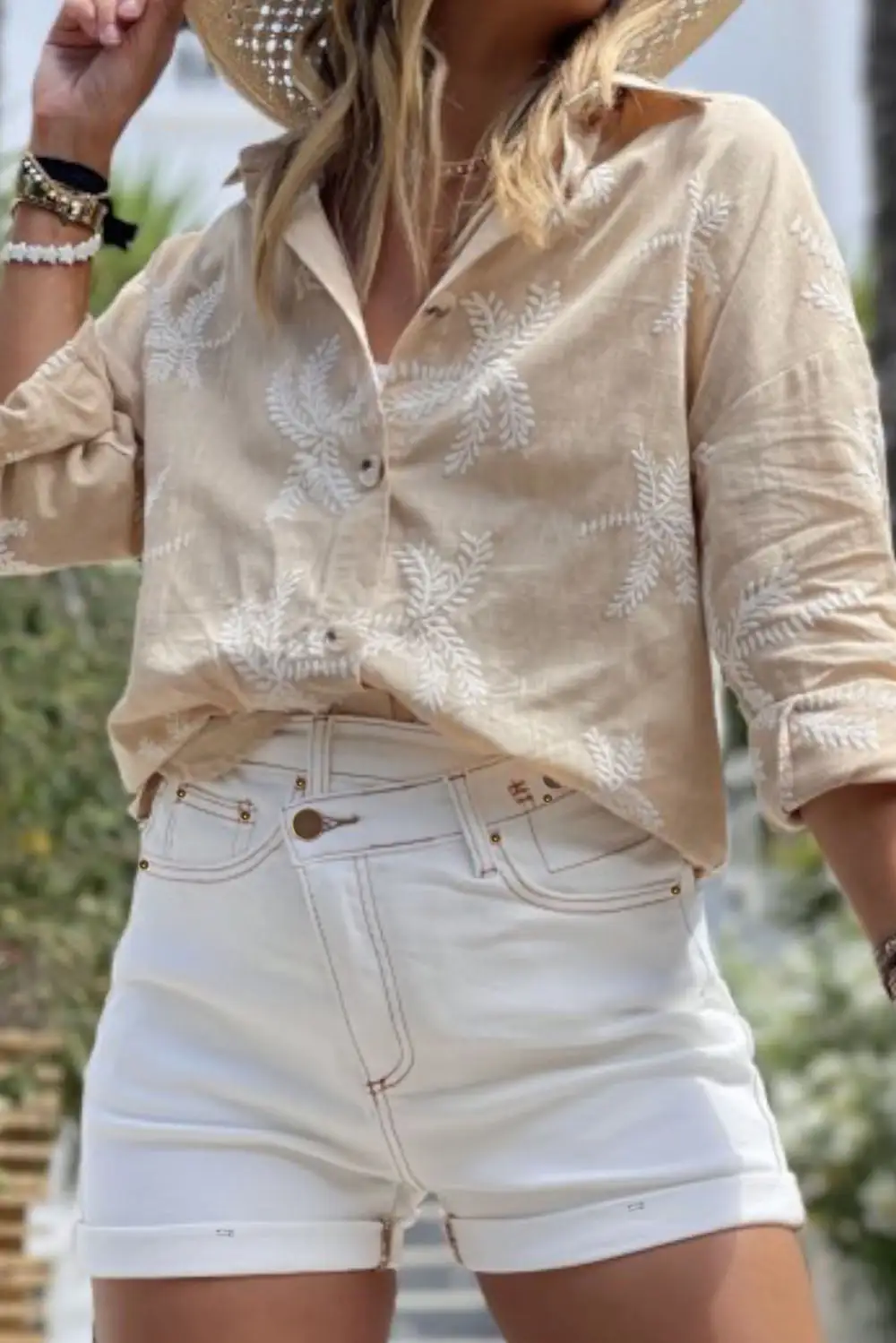 White Asymmetric Waist Design Stylish Denim