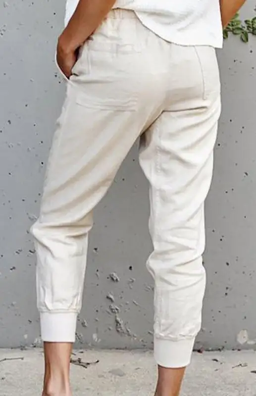 Lace Up Ninth Ankle Banded Pants