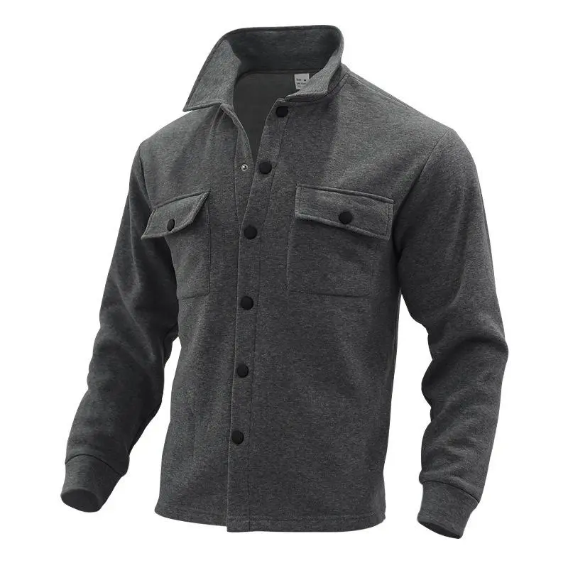 Buttoned Textured Work Jacket