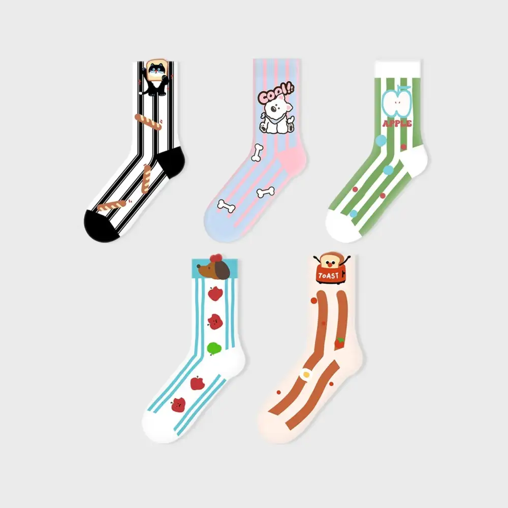 Whimsical Food Animal Crew Socks