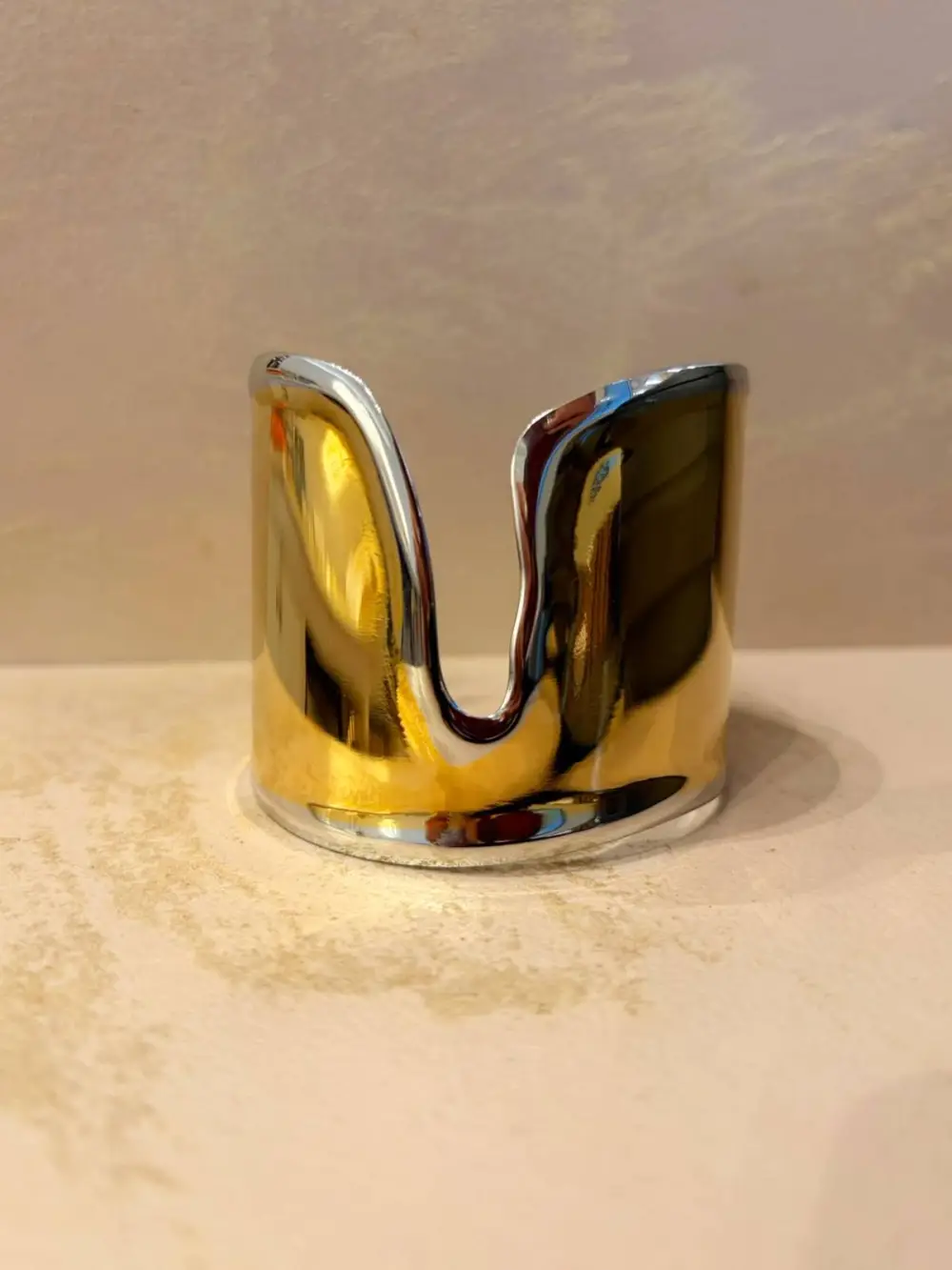 Two Tone Metal Cuff Bracelet