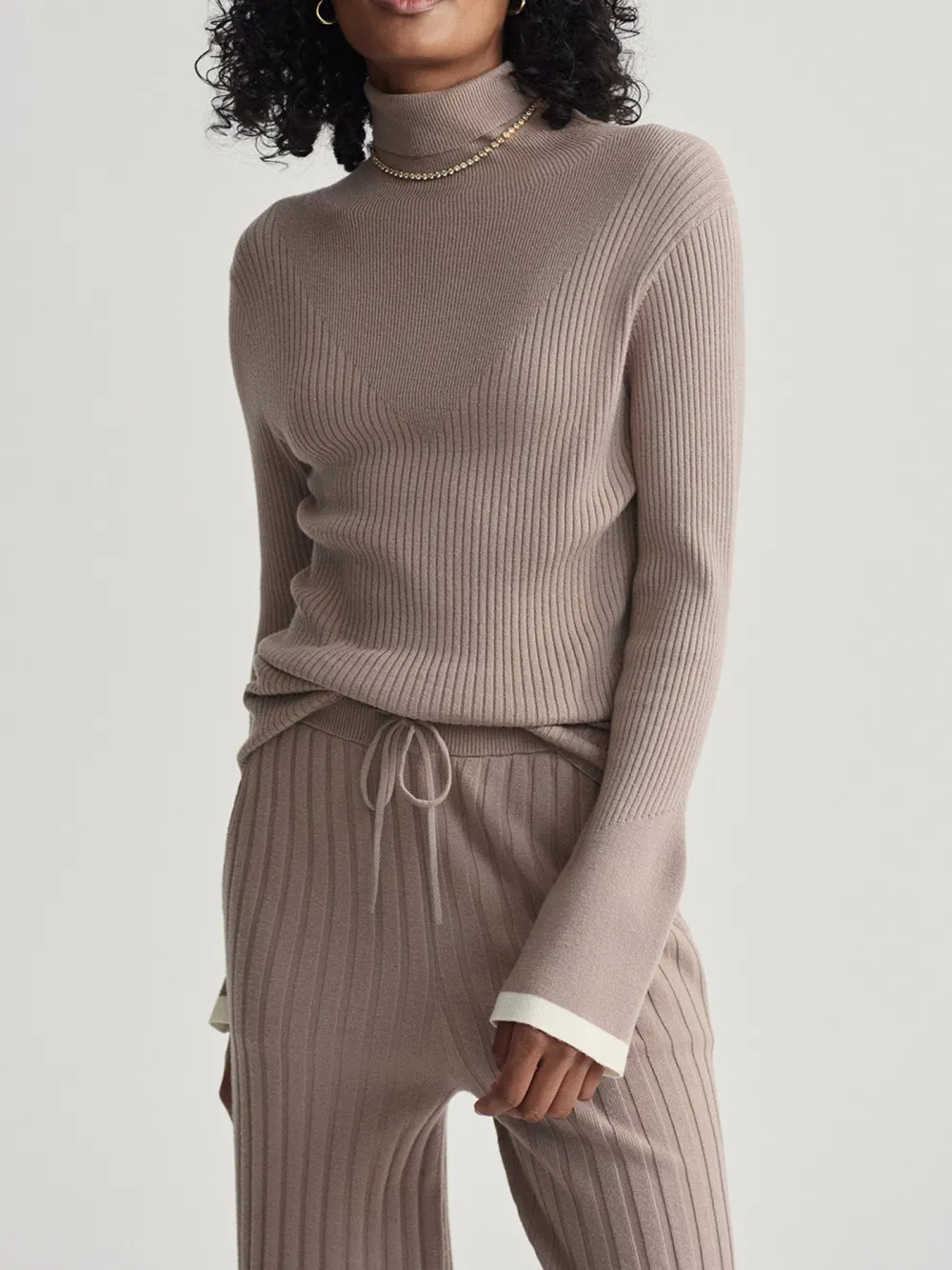 Rib Knit High-Neck Top