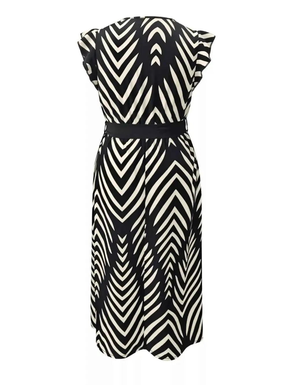 Plus Size Chevron Printed Wrap Maxi Dress