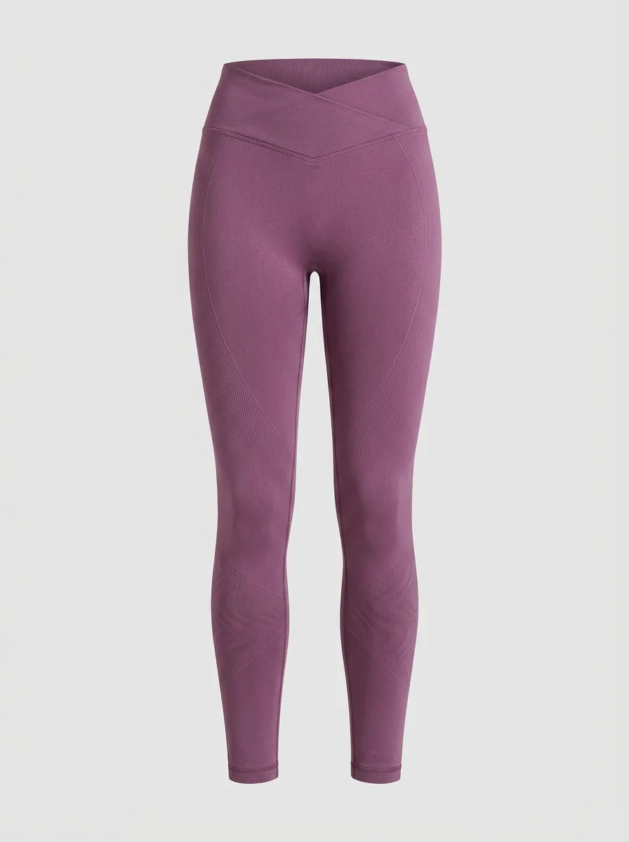 Women's Yoga Fitness V-Waist Seamless Textured Leggings