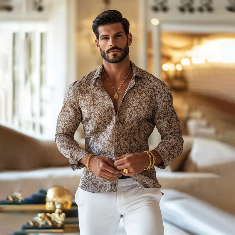 Easy Collar Printed Shirt
