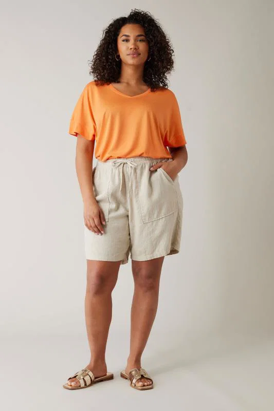 Orange V-Neck Modal Rich T-Shirt detail 1