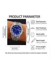 Men's Watch Set with Trendy Chain And Calendar Function Embedded Craft Design Birthday Gift