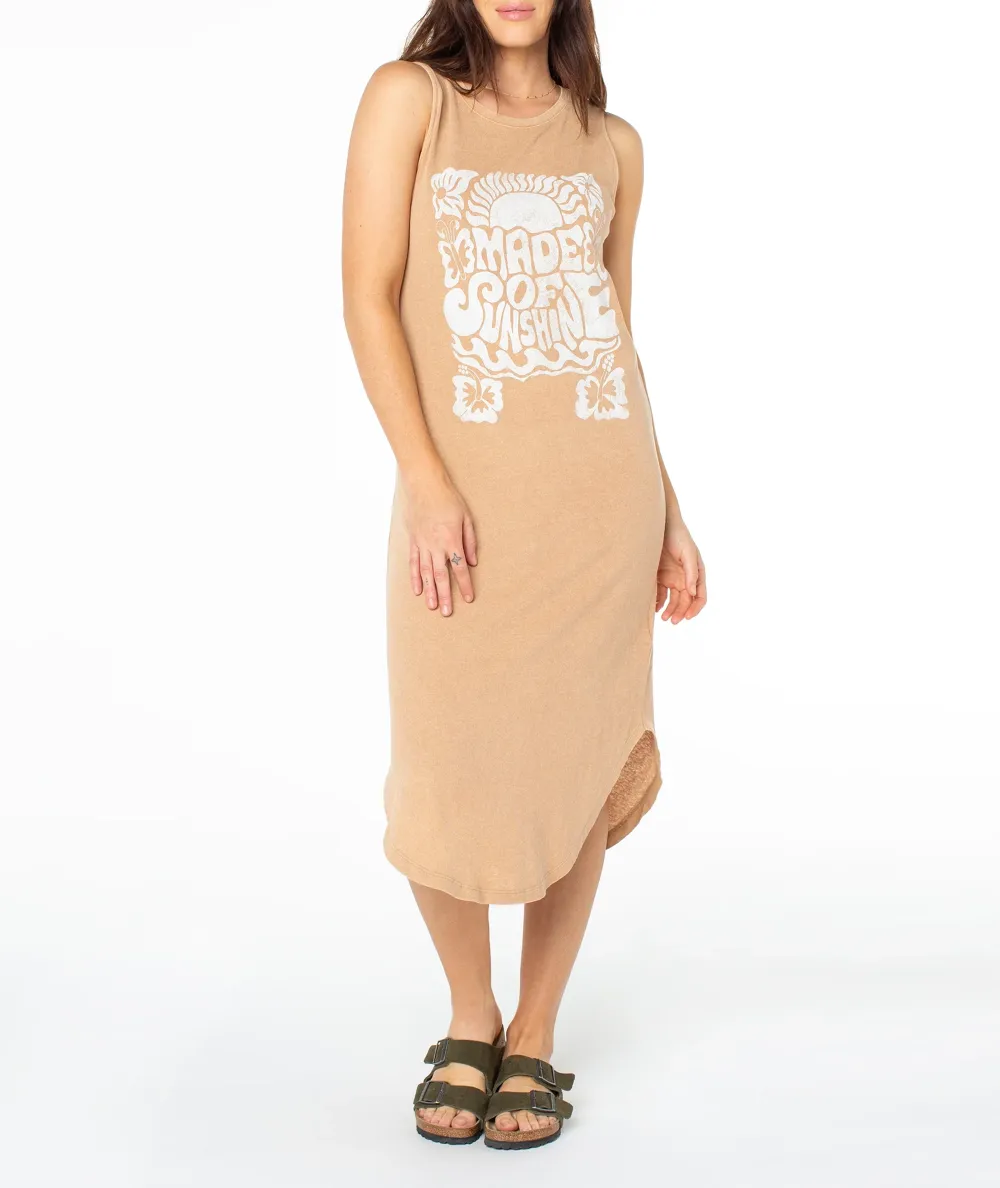 Printed Sleeveless Round-Neck Long Dress