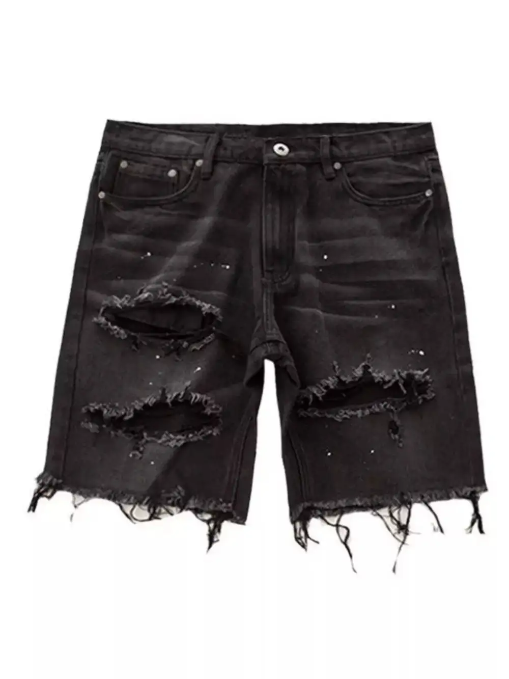 Men's Full Size Distressed Denim Shorts Plus Size