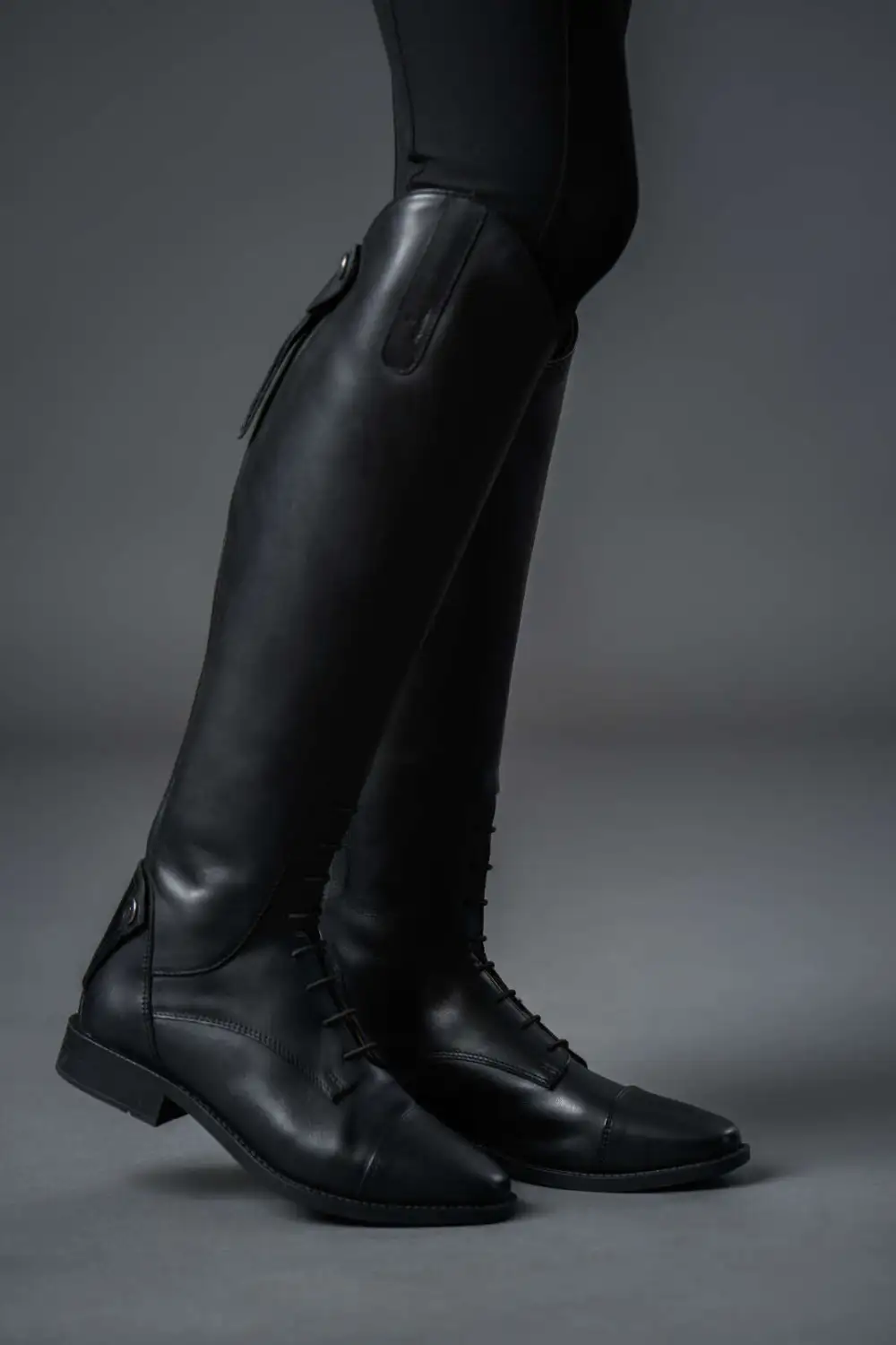 Refined Equestrian Leather Tall Riding Boots