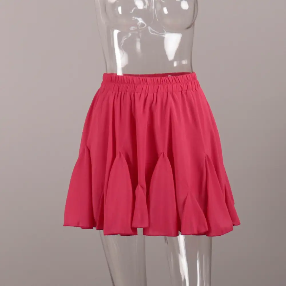 Contemporary Pleated Short Skirt With Lace Trim