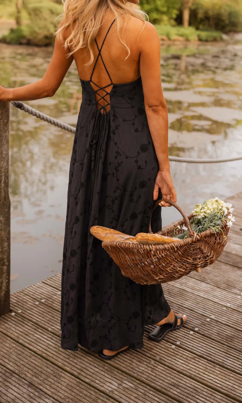 Square Neck Strappy Maxi Dress