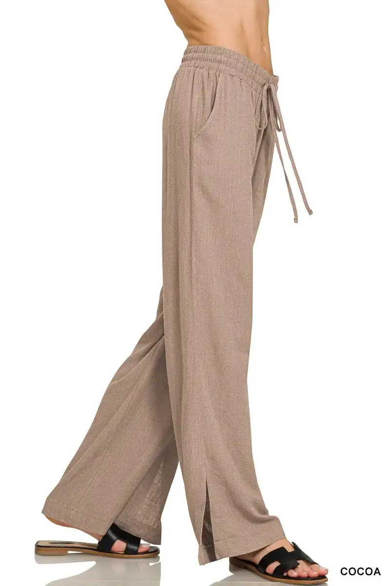 Relaxed Linen Drawstring Pants