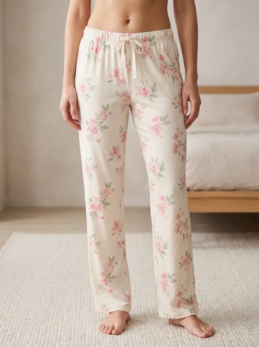 Floral Printed Relaxed Pajama Pants