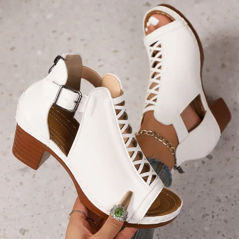Lounge Open Toe Block Heels Sandals