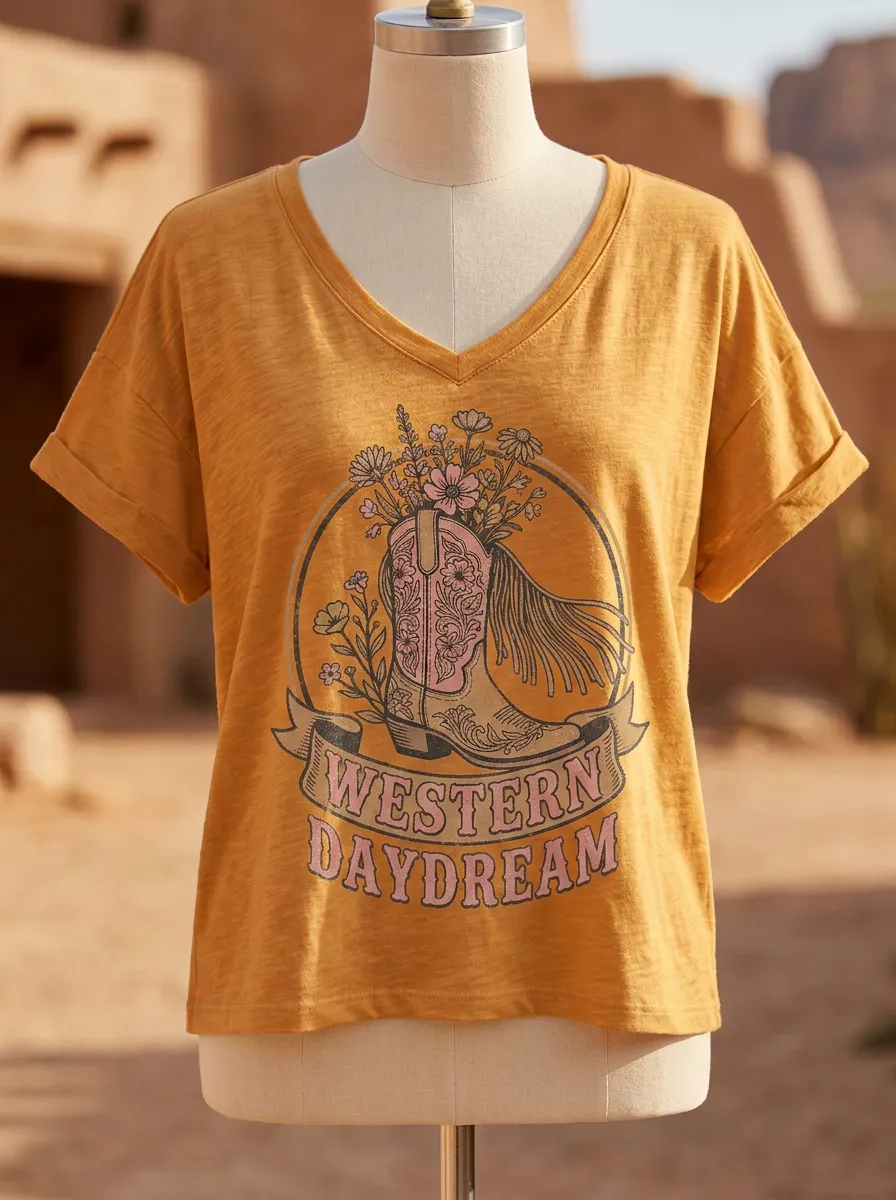 Refined Cowboy-Boot Women's V-Neck T-Shirt