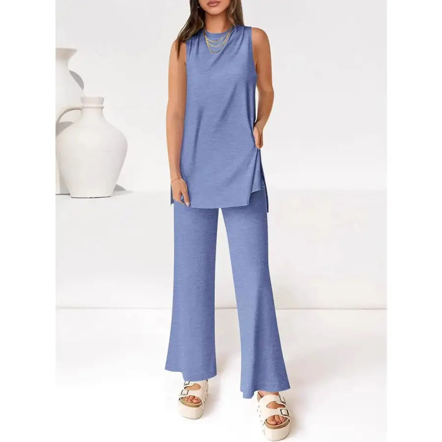 Round Neck Tank and Pants Set