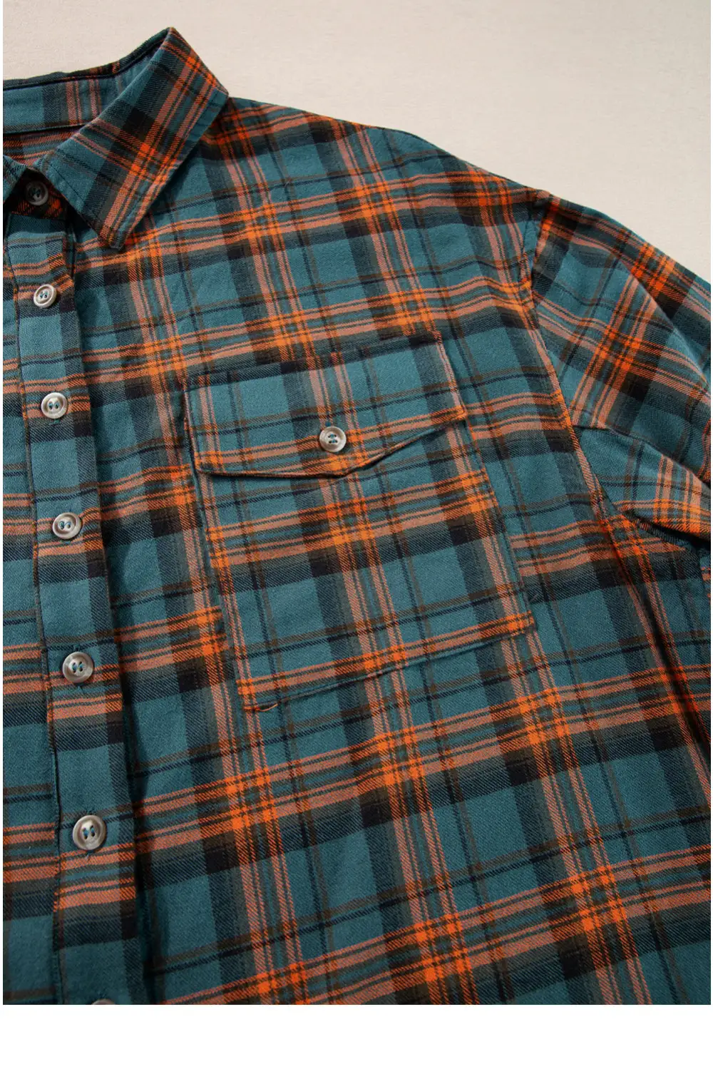 Plaid Western Inspired Split Neck Shirt Blouse