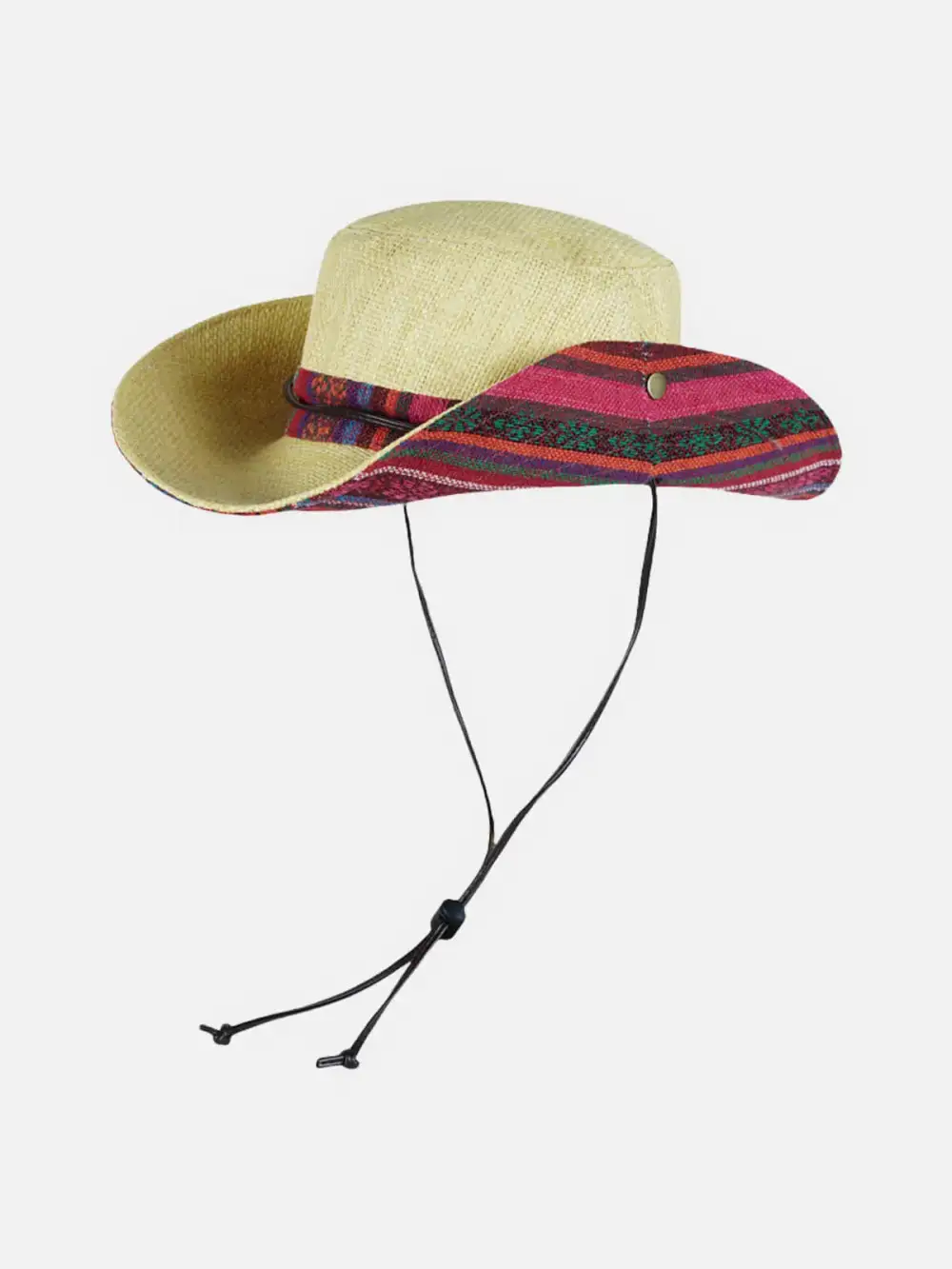 Western Straw Cowboy Hat with Chin Strap