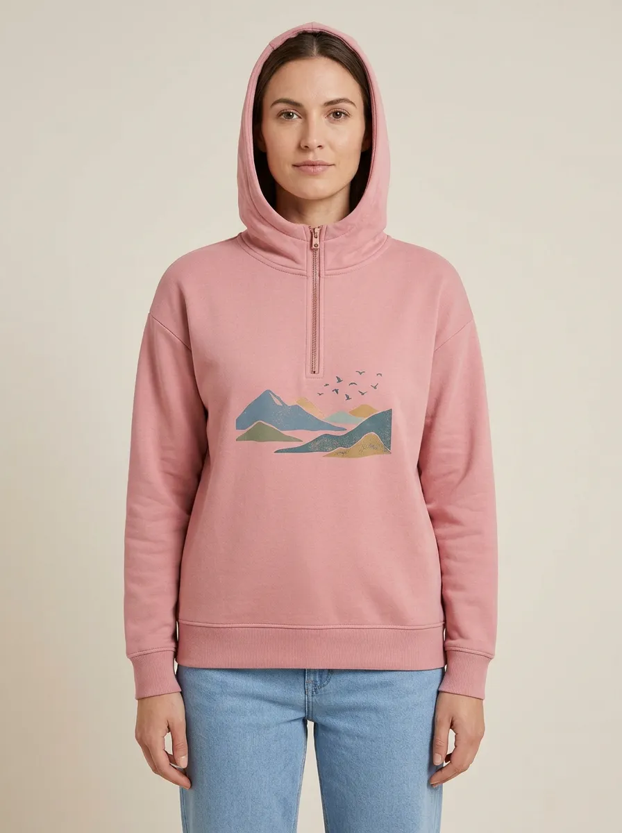 Women's Zip-Front Hooded Graphic Hoodie