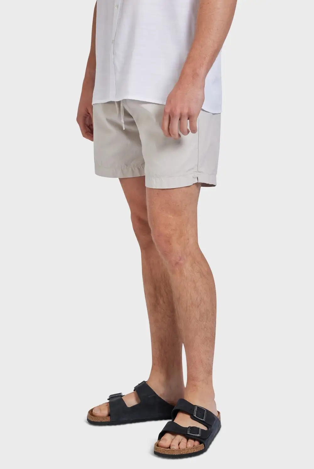 Off White Linen Drawstring Short