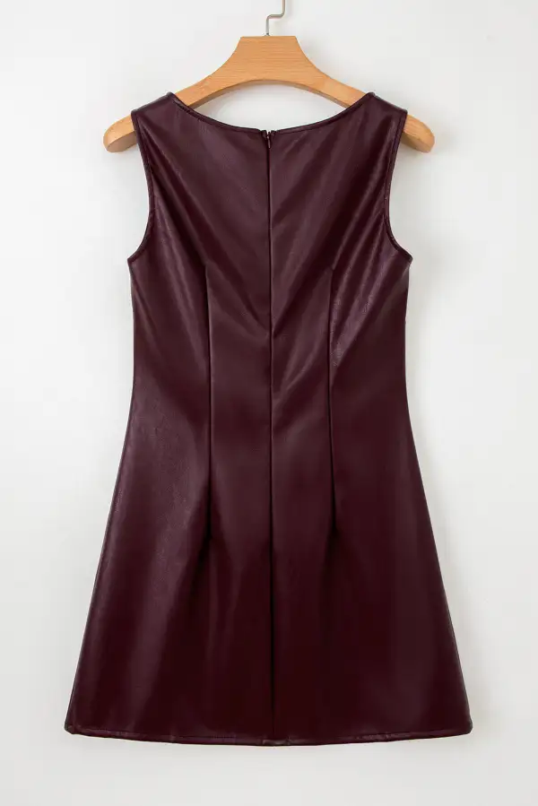 Easy Fit Faux Leather Sleeveless Mini Dress