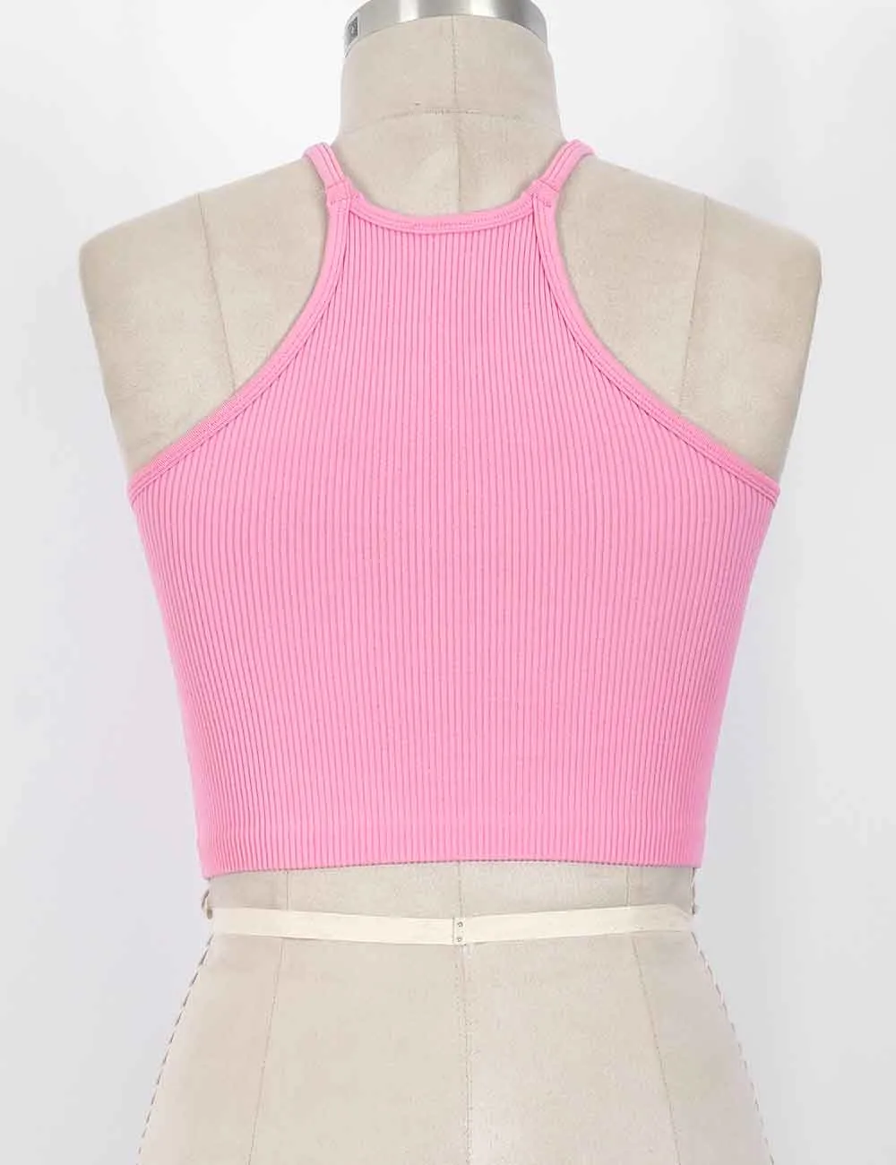 Casual Ribbed Scoop Neck Sleeveless Crop Cami Top