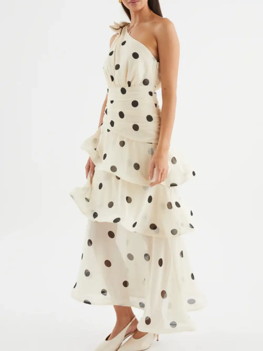 Polka Dot Ruffle Dress Casual